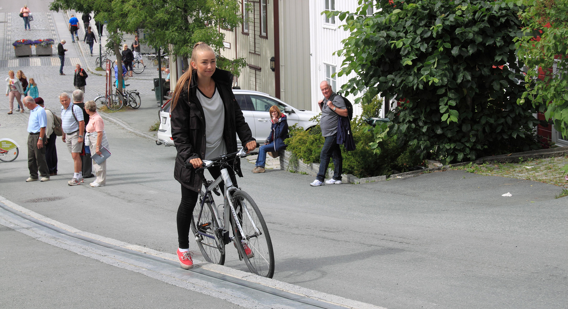 Ascensor para bicicletas CycloCable, en la ciudad noruega de Trondheim. Imagen: Alamy Stock