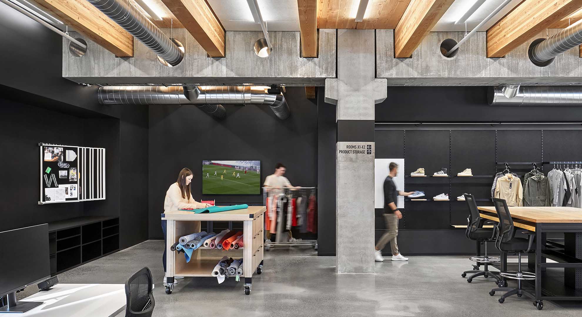 Adidas employees at work.