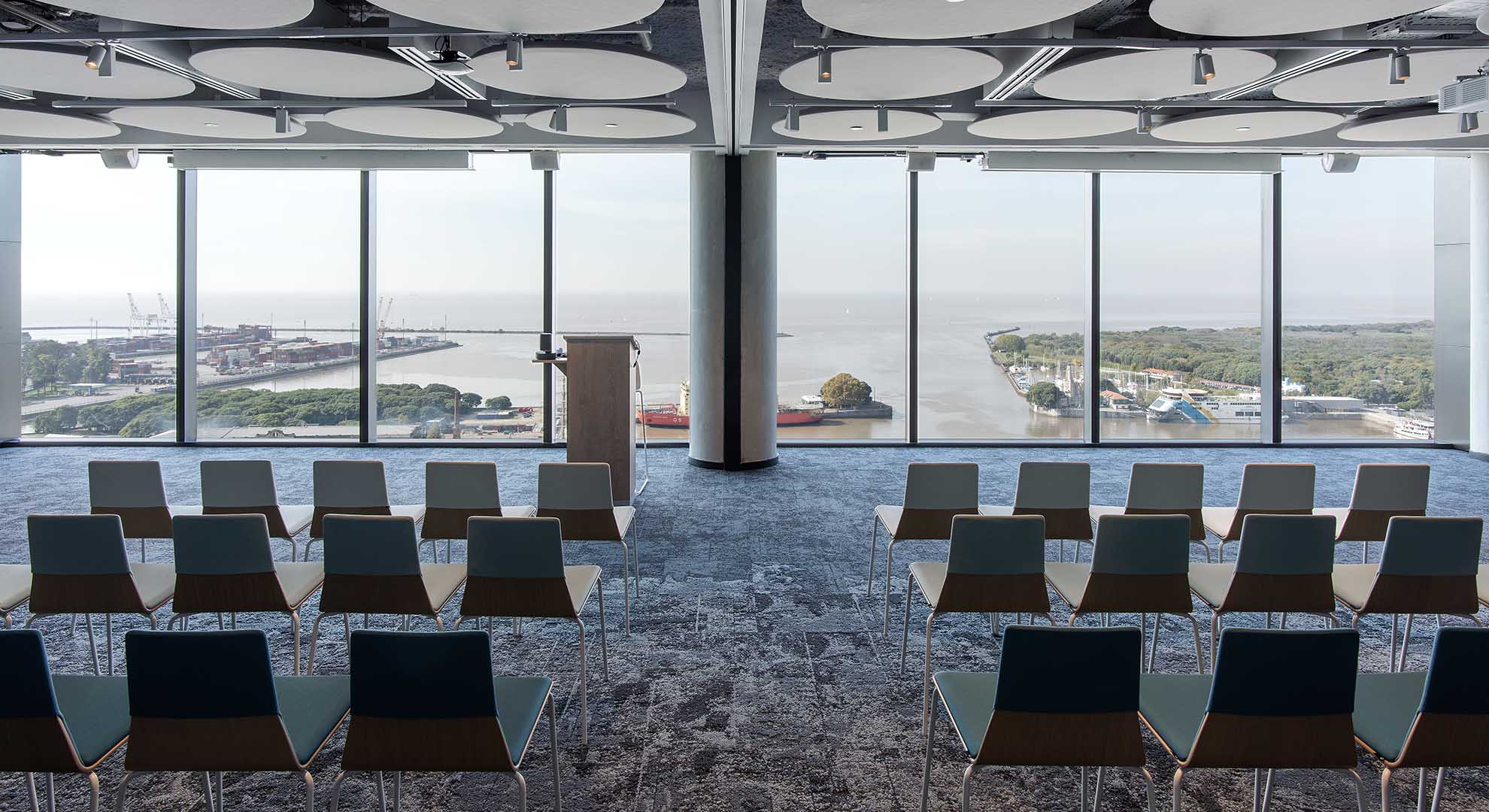 Office design and co-working auditorium in Buenos Aires.
