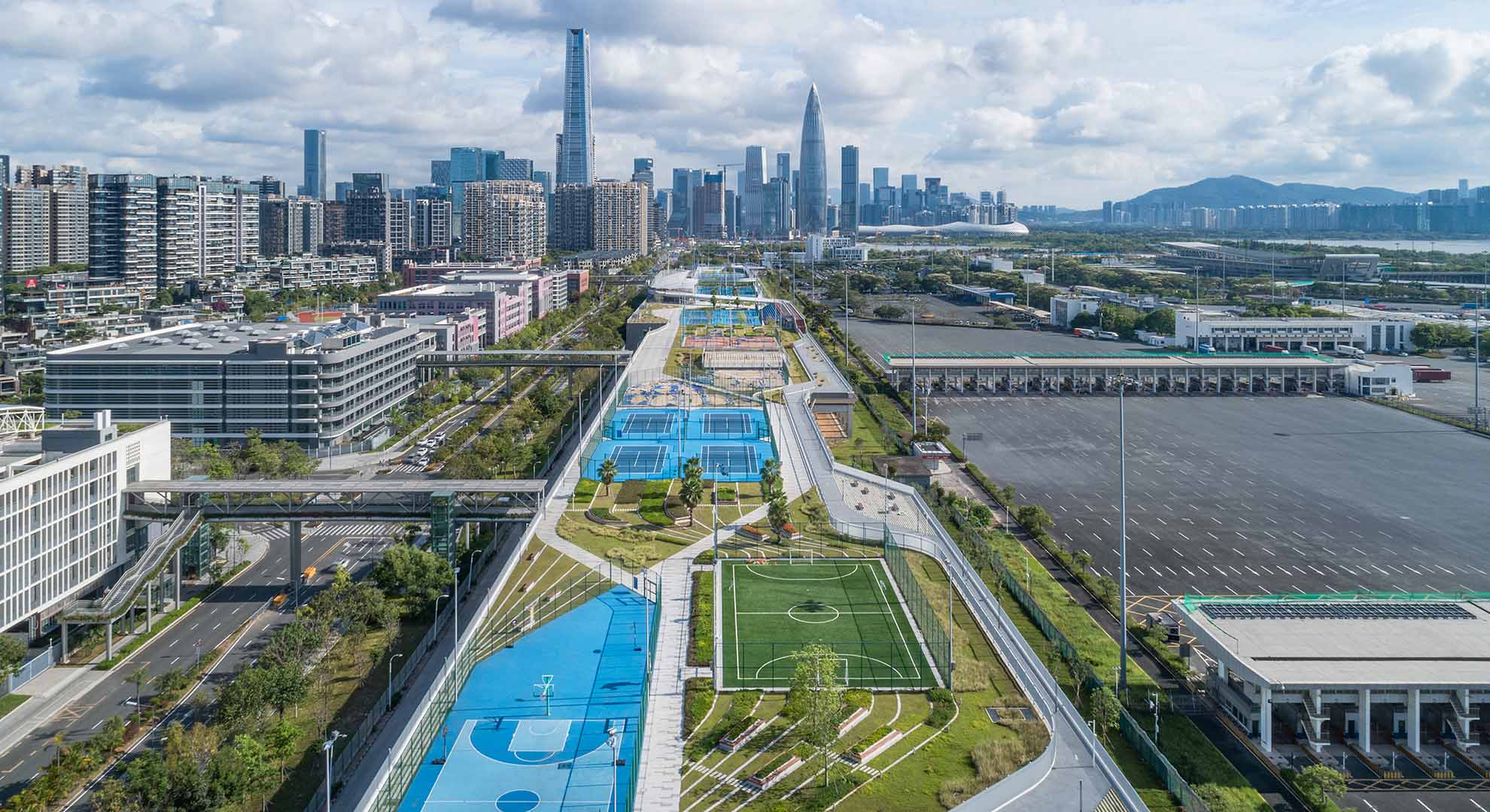 Public infrastructure well integrated into the environment in China.
