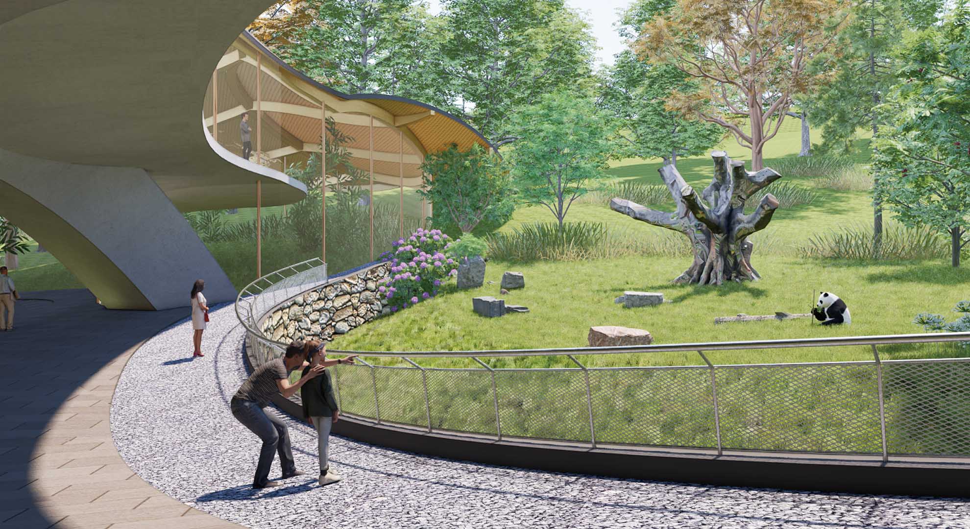 Part of the exhibition includes places such as the Panda Museum, pictured here.