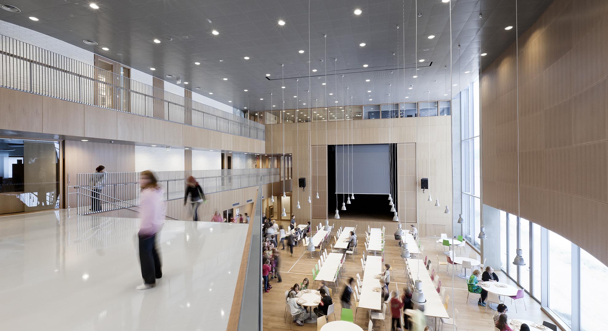 A common area in a school in Espoo city.