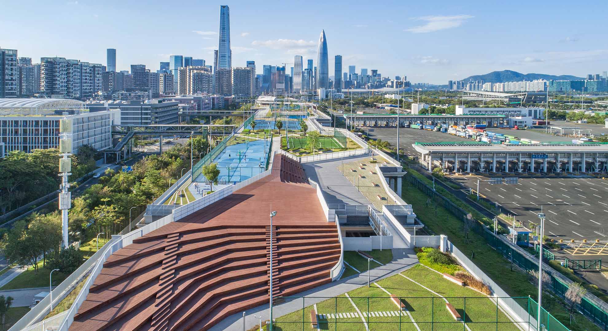 Infrastructures such as this park in China can be connecting spaces.