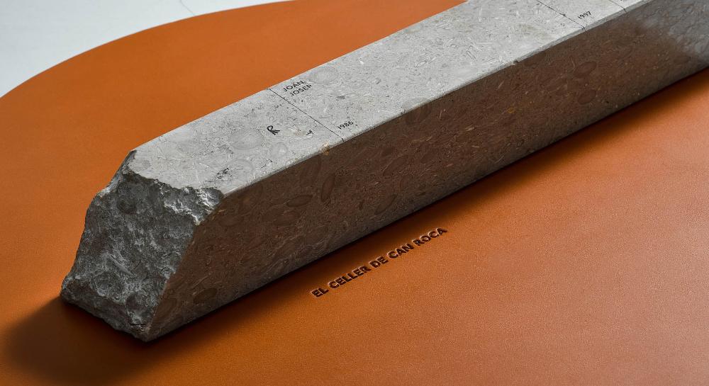 A part of the design of the piece Timeline, by El Celler de Can Roca.