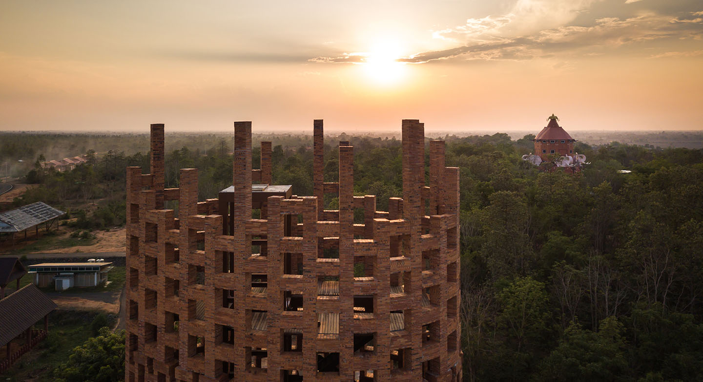 Observation tower of this elephant sanctuary in Thailand.