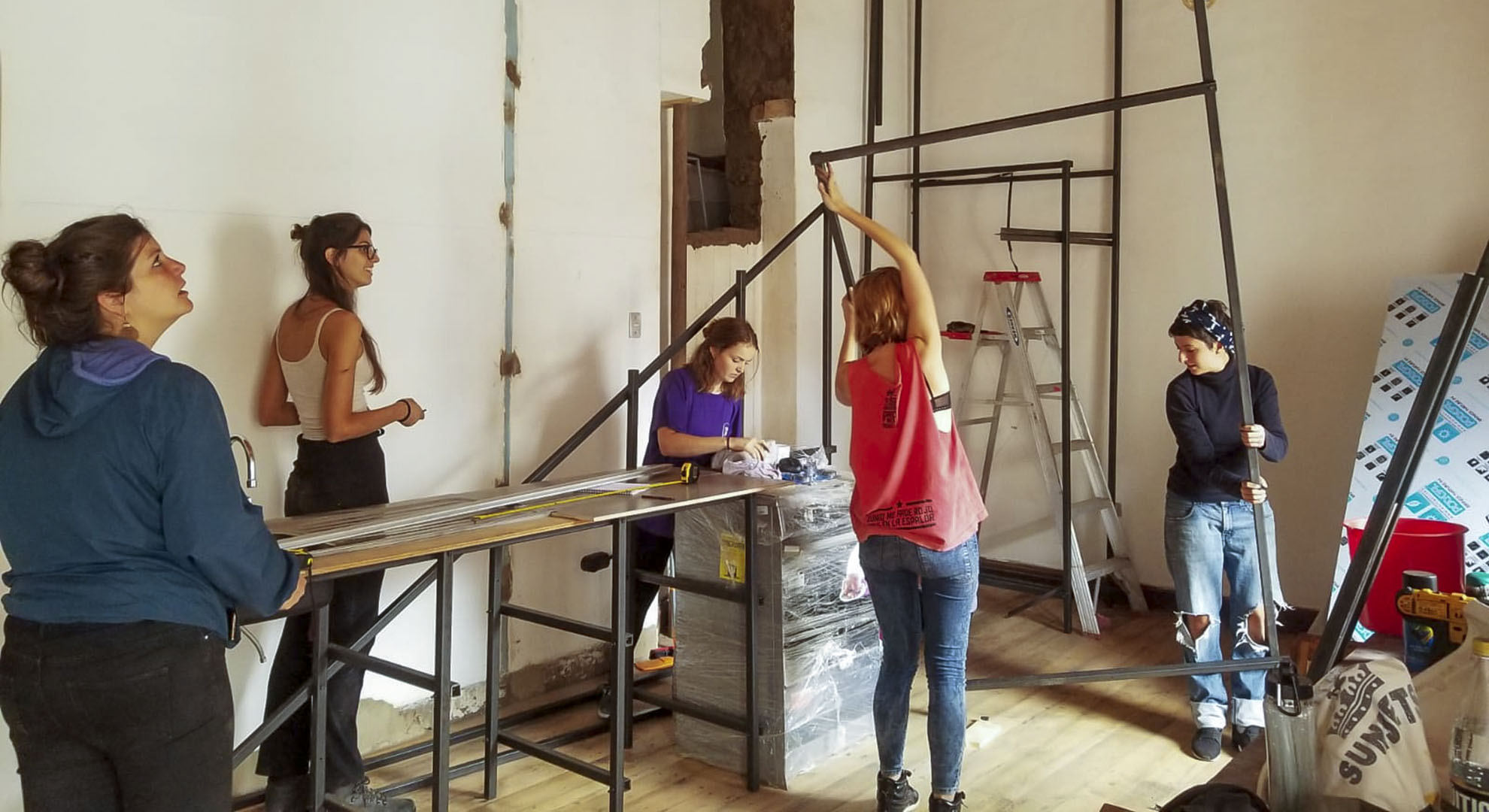 Feminist construction in the historic center of Quito, Ecuador