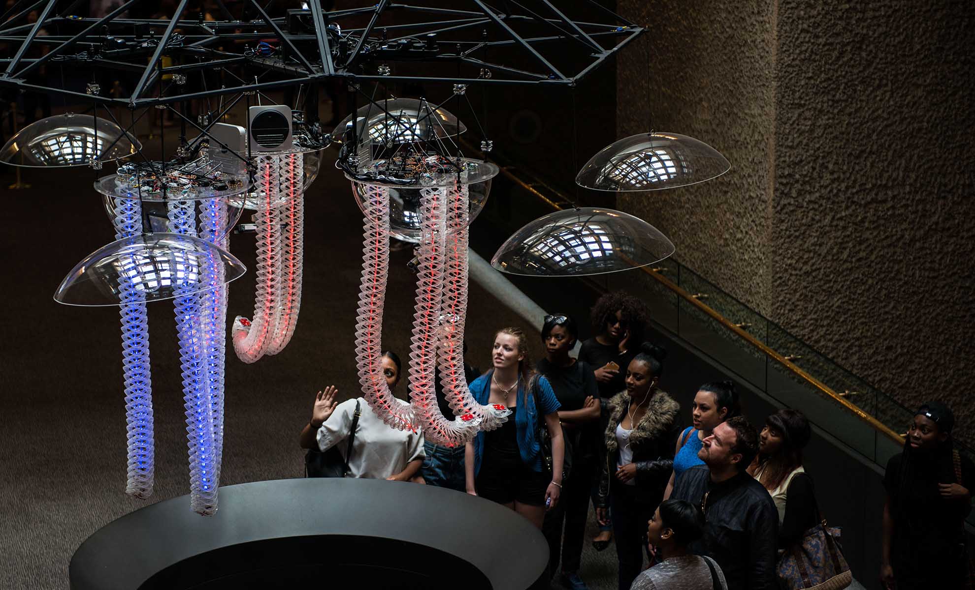 AI in architecture: Minimaforms' Petting Zoo, an example of AI enhancing visitor interaction, Barbican Centre, 2014.