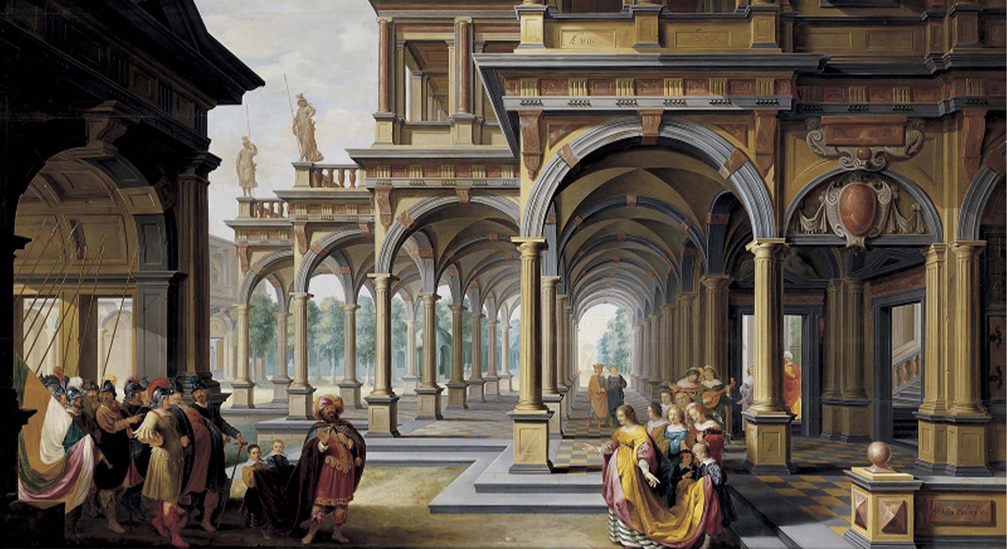 A pictorial work reflecting classical architecture.