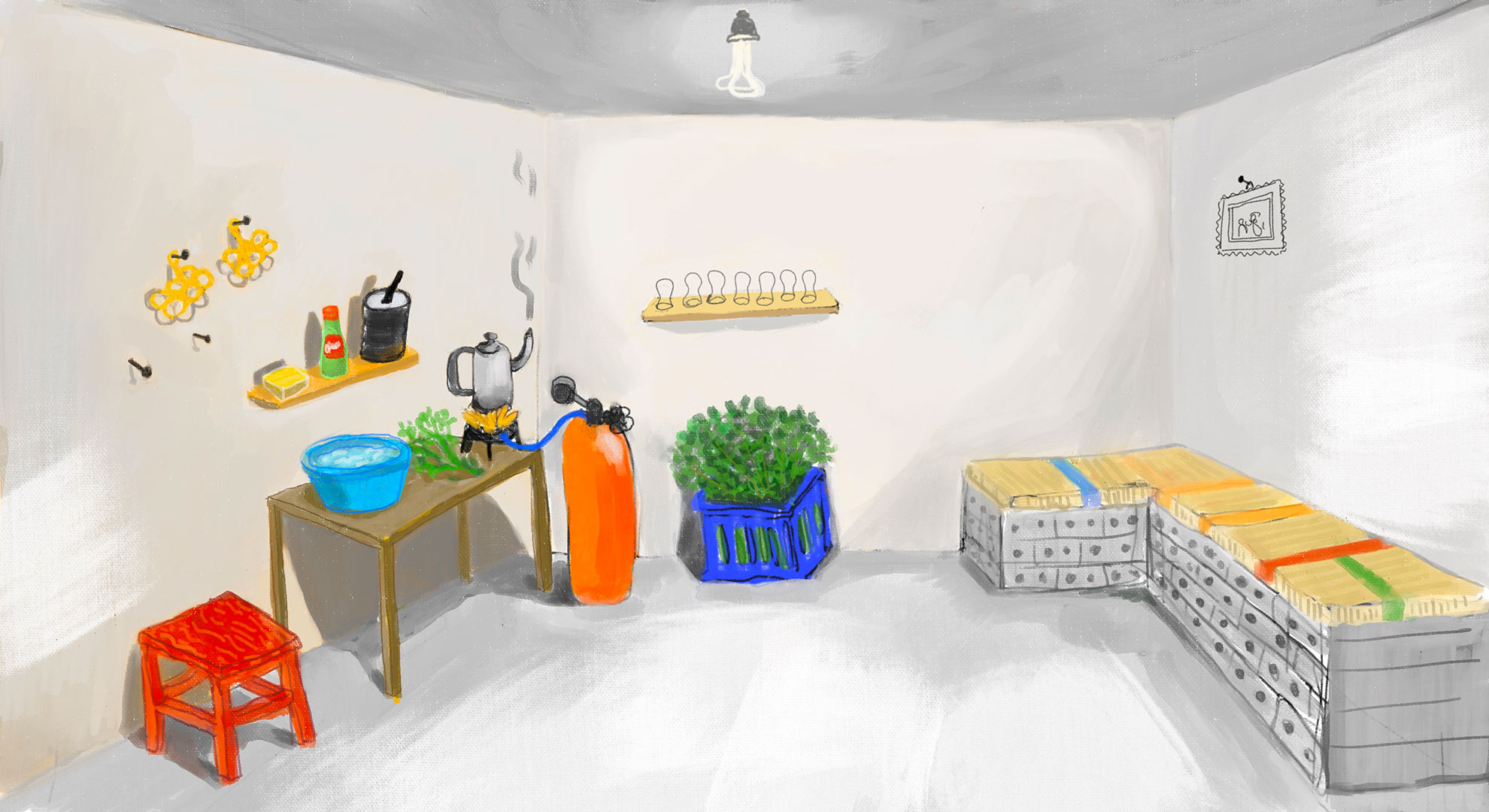 Moroccan mint tea shop from memory, 2020